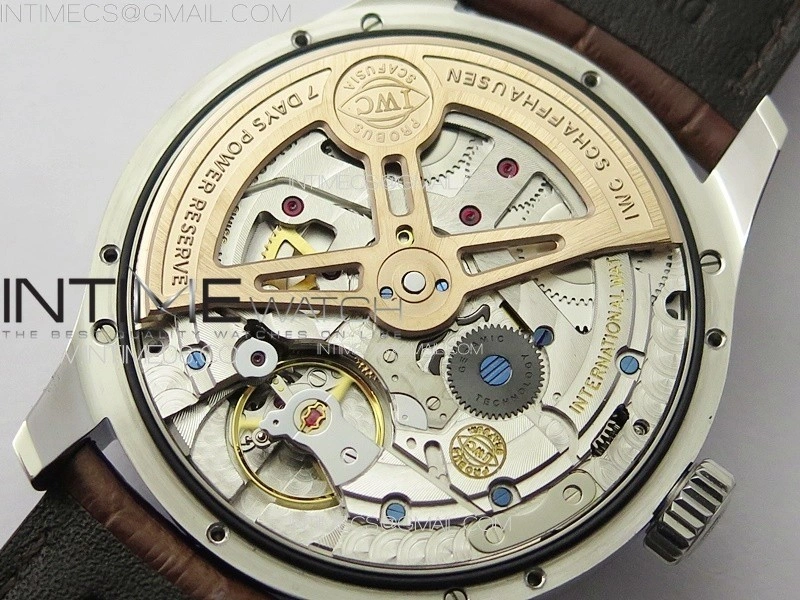 Portuguese IW503307 Real PR SS APSF 1:1 Best Edition White Dial On Brown Leather Strap A52610
