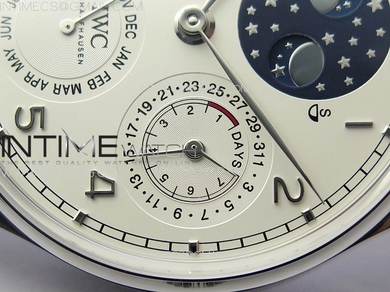 Portuguese IW503406 Real PR SS APSF 1:1 Best Edition White Dial On Black Leather Strap A52610