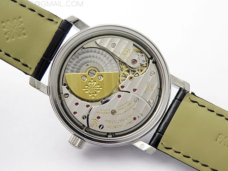 Calatrava 5057 Cortina Watch 50th Anniversary SS 3EF Best Edition Gray Dial on Black Leather Strap A240
