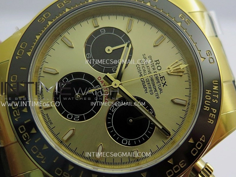 Daytona 126518 UFO Gain Weight 1:1 Best Edition Gold Dial Black Subdial On Oysterflex Rubber Strap UF4131