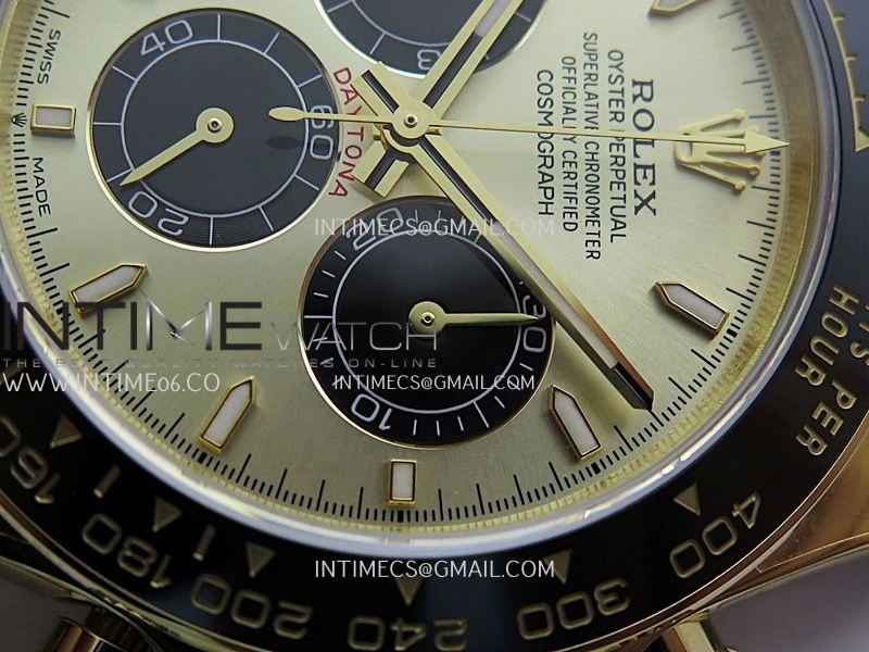 Daytona 126518 UFO Gain Weight 1:1 Best Edition Gold Dial Black Subdial On Oysterflex Rubber Strap UF4131