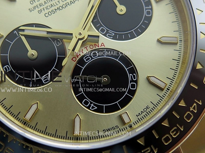 Daytona 126518 UFO Gain Weight 1:1 Best Edition Gold Dial Black Subdial On Oysterflex Rubber Strap UF4131
