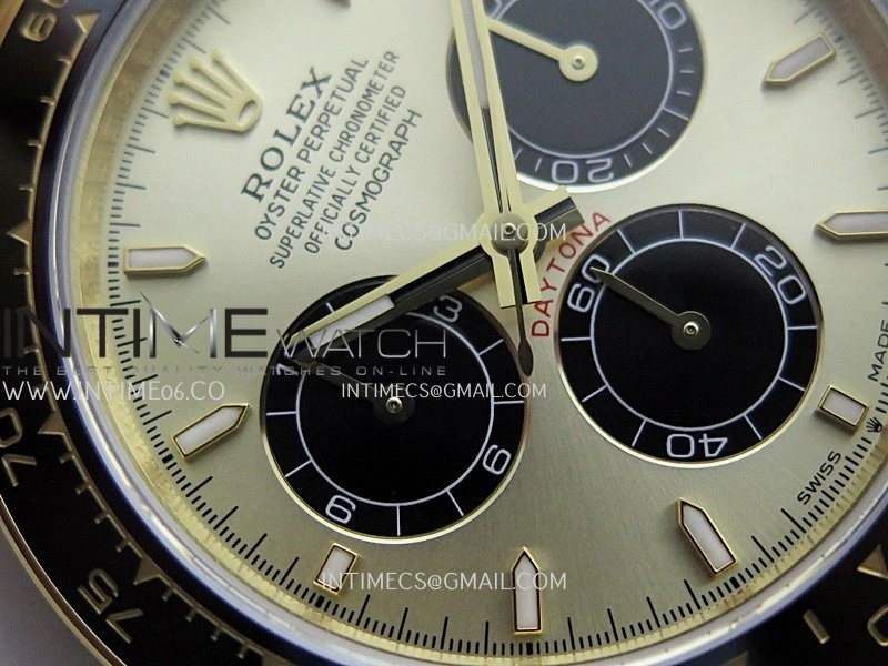 Daytona 126518 UFO Gain Weight 1:1 Best Edition Gold Dial Black Subdial On Oysterflex Rubber Strap UF4131