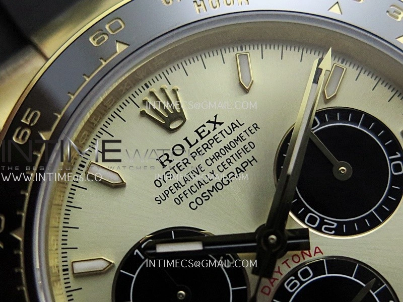 Daytona 126518 UFO Gain Weight 1:1 Best Edition Gold Dial Black Subdial On Oysterflex Rubber Strap UF4131