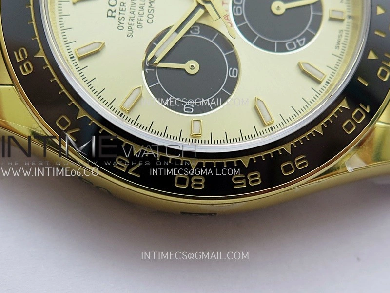 Daytona 126518 UFO Gain Weight 1:1 Best Edition Gold Dial Black Subdial On Oysterflex Rubber Strap UF4131