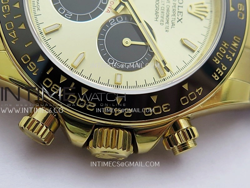 Daytona 126518 UFO Gain Weight 1:1 Best Edition Gold Dial Black Subdial On Oysterflex Rubber Strap UF4131