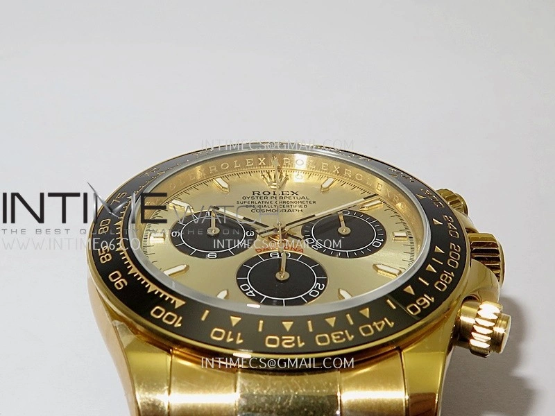 Daytona 126518 UFO Gain Weight 1:1 Best Edition Gold Dial Black Subdial On Oysterflex Rubber Strap UF4131