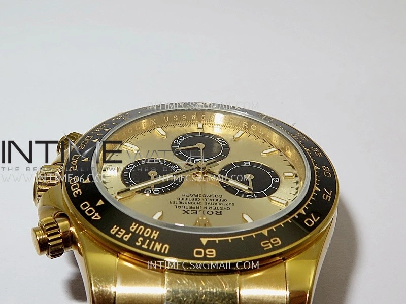 Daytona 126518 UFO Gain Weight 1:1 Best Edition Gold Dial Black Subdial On Oysterflex Rubber Strap UF4131