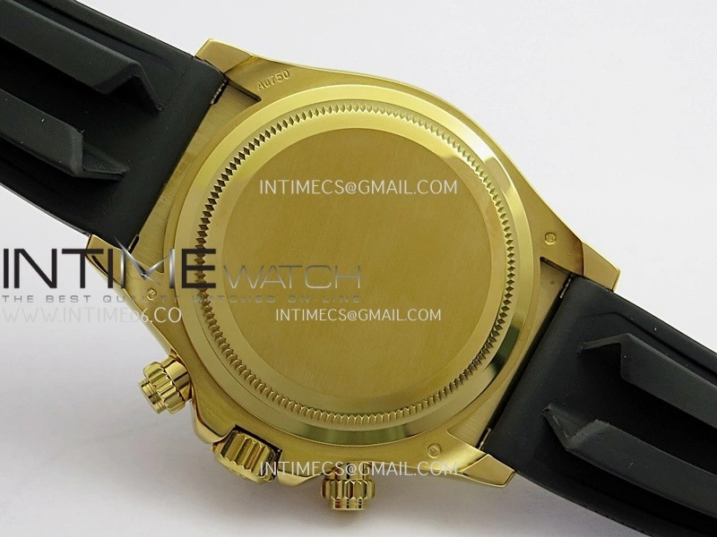 Daytona 126518 UFO Gain Weight 1:1 Best Edition Gold Dial Black Subdial On Oysterflex Rubber Strap UF4131