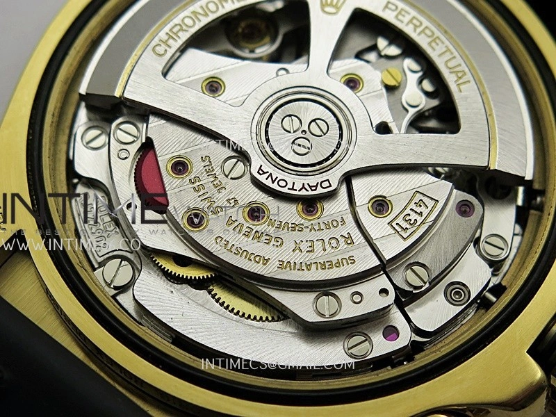 Daytona 126518 UFO Gain Weight 1:1 Best Edition Gold Dial Black Subdial On Oysterflex Rubber Strap UF4131