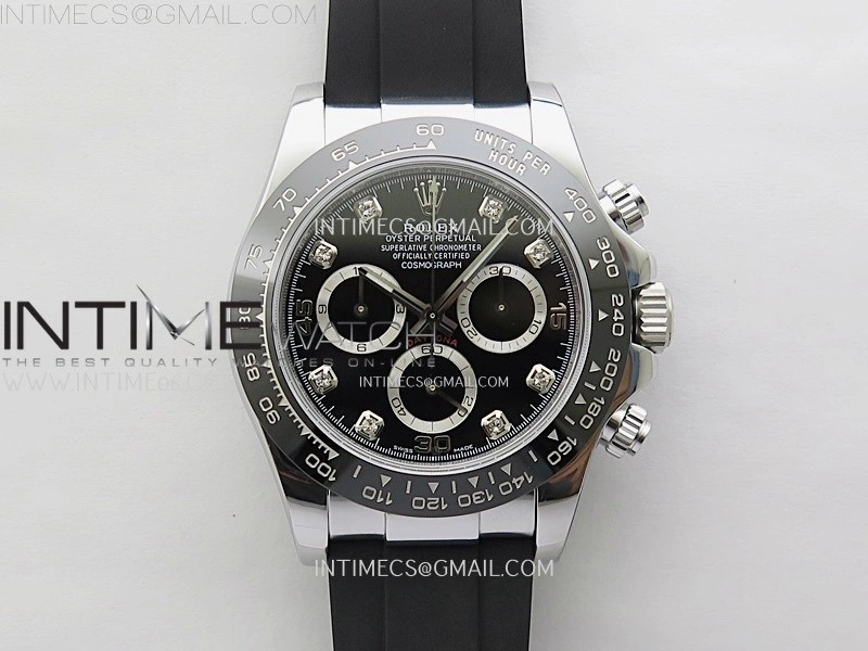 Daytona 116519 Gain Weight AF 1:1 Best Edition Black Dial Crystals Markers on Oysterflex Strap SH4130