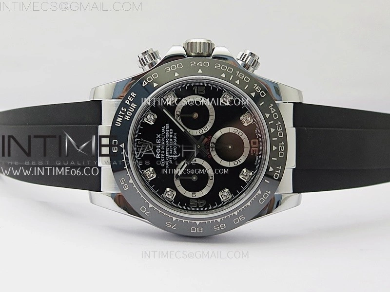 Daytona 116519 Gain Weight AF 1:1 Best Edition Black Dial Crystals Markers on Oysterflex Strap SH4130