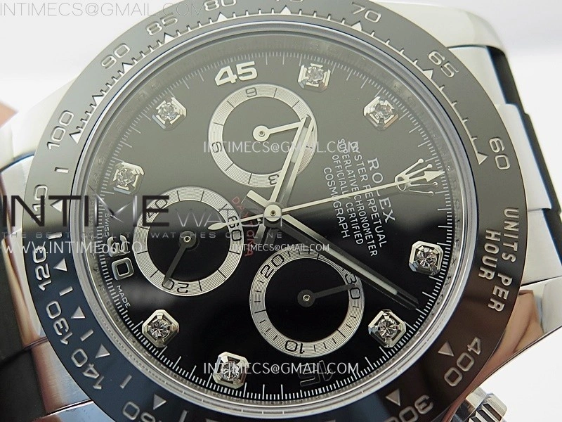 Daytona 116519 Gain Weight AF 1:1 Best Edition Black Dial Crystals Markers on Oysterflex Strap SH4130