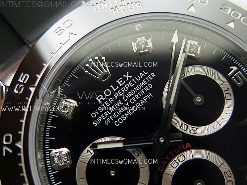 Daytona 116519 Gain Weight AF 1:1 Best Edition Black Dial Crystals Markers on Oysterflex Strap SH4130