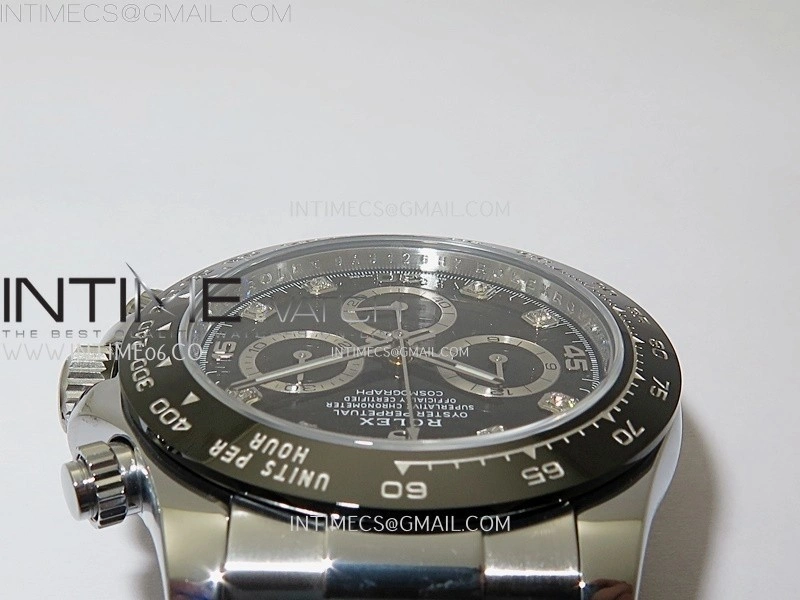 Daytona 116519 Gain Weight AF 1:1 Best Edition Black Dial Crystals Markers on Oysterflex Strap SH4130