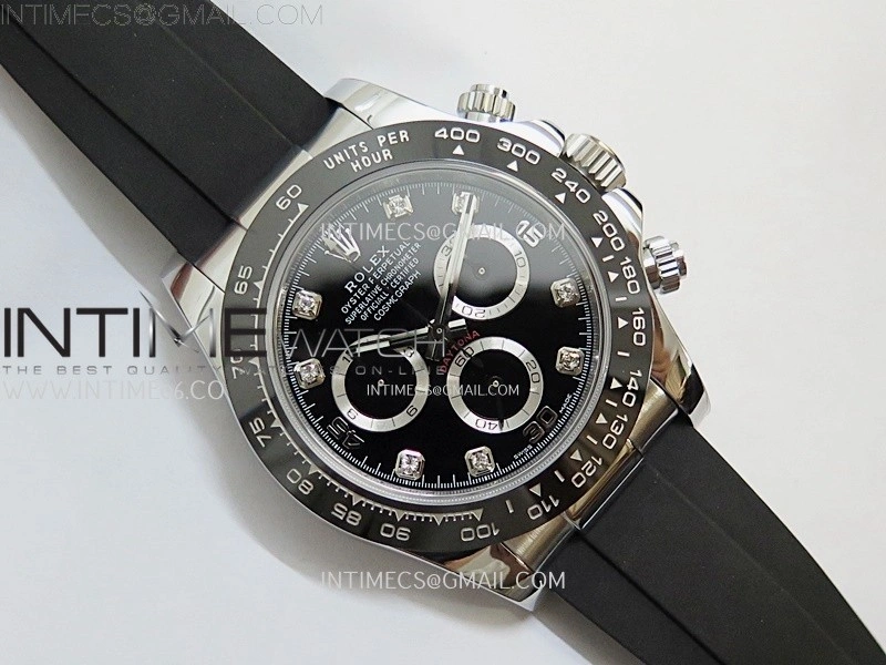 Daytona 116519 Gain Weight AF 1:1 Best Edition Black Dial Crystals Markers on Oysterflex Strap SH4130