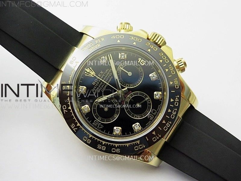 Daytona 116518 Gain Weight AF 1:1 Best Edition Black Dial Crystals Markers on Oysterflex Strap SH4130