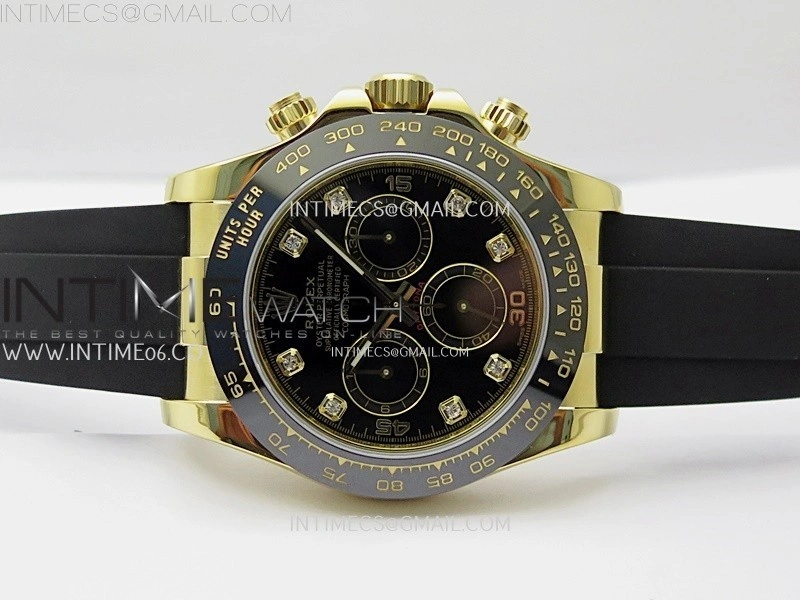 Daytona 116518 Gain Weight AF 1:1 Best Edition Black Dial Crystals Markers on Oysterflex Strap SH4130