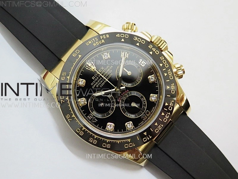 Daytona 116518 Gain Weight AF 1:1 Best Edition Black Dial Crystals Markers on Oysterflex Strap SH4130