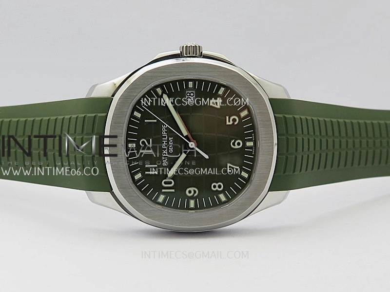 Aquanaut 5168G 42mm Gain Weight SS DDF 1:1 Best Edition Green Dial On Green Rubber Strap Super Clone DD330