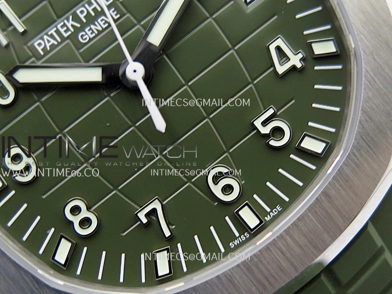 Aquanaut 5168G 42mm Gain Weight SS DDF 1:1 Best Edition Green Dial On Green Rubber Strap Super Clone DD330