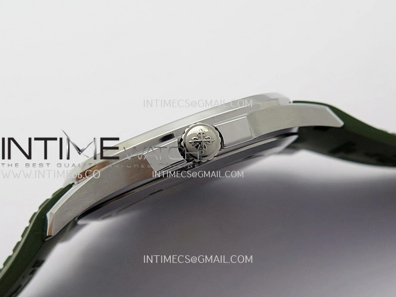 Aquanaut 5168G 42mm Gain Weight SS DDF 1:1 Best Edition Green Dial On Green Rubber Strap Super Clone DD330