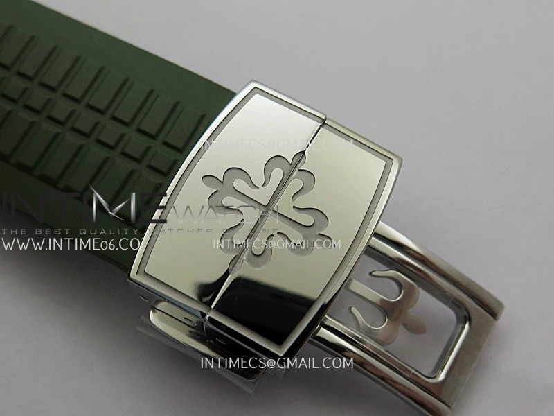 Aquanaut 5168G 42mm Gain Weight SS DDF 1:1 Best Edition Green Dial On Green Rubber Strap Super Clone DD330