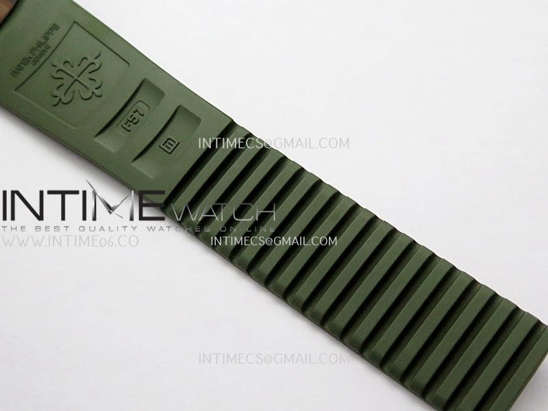 Aquanaut 5168G 42mm Gain Weight SS DDF 1:1 Best Edition Green Dial On Green Rubber Strap Super Clone DD330