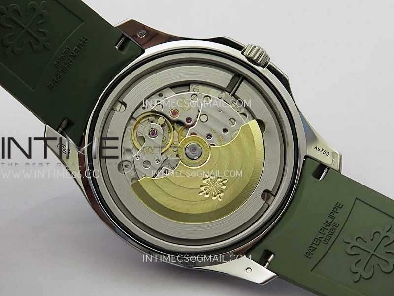 Aquanaut 5168G 42mm Gain Weight SS DDF 1:1 Best Edition Green Dial On Green Rubber Strap Super Clone DD330