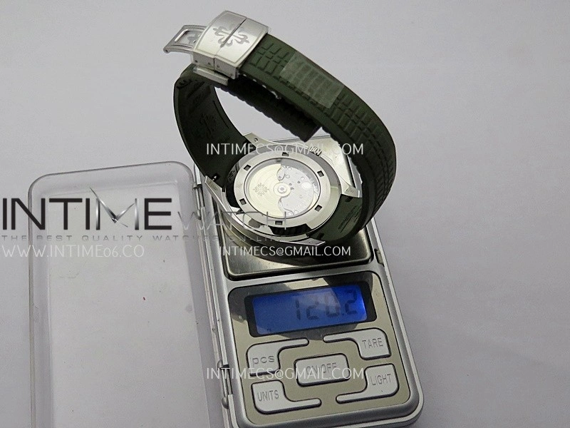 Aquanaut 5168G 42mm Gain Weight SS DDF 1:1 Best Edition Green Dial On Green Rubber Strap Super Clone DD330