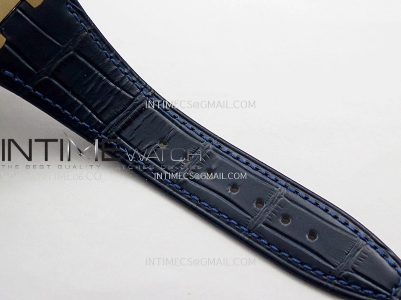 Royal Oak Chrono 26240 RG Gain Weight V2 DDF 1:1 Best Edition Blue Dial On Blue Leather Strap Super Clone DD4401