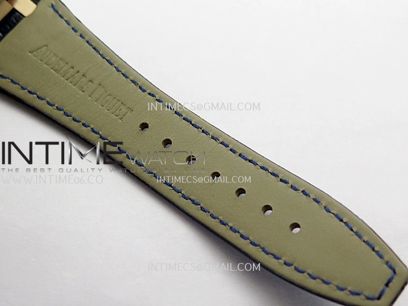 Royal Oak Chrono 26240 RG Gain Weight V2 DDF 1:1 Best Edition Blue Dial On Blue Leather Strap Super Clone DD4401