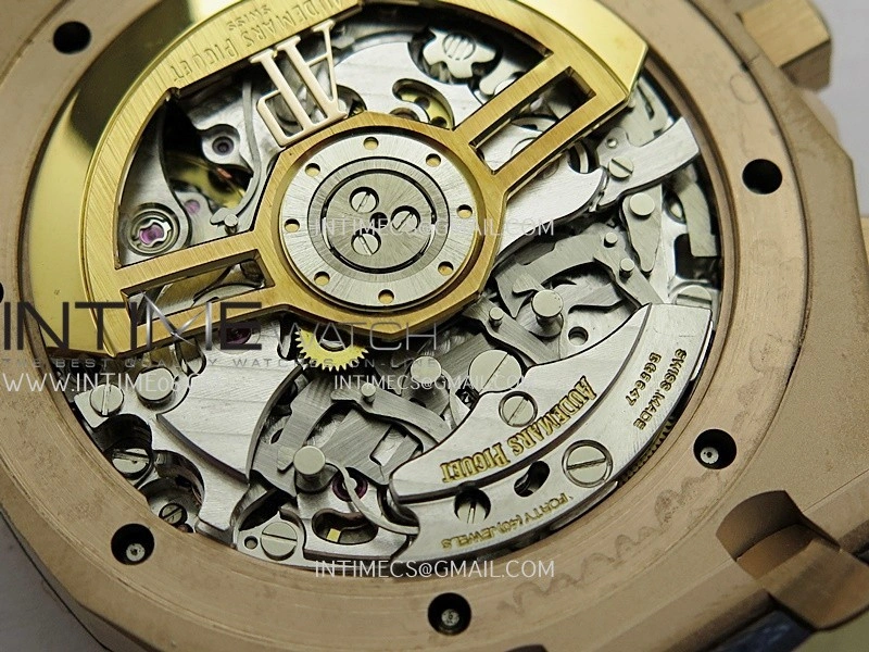 Royal Oak Chrono 26240 RG Gain Weight V2 DDF 1:1 Best Edition Blue Dial On Blue Leather Strap Super Clone DD4401