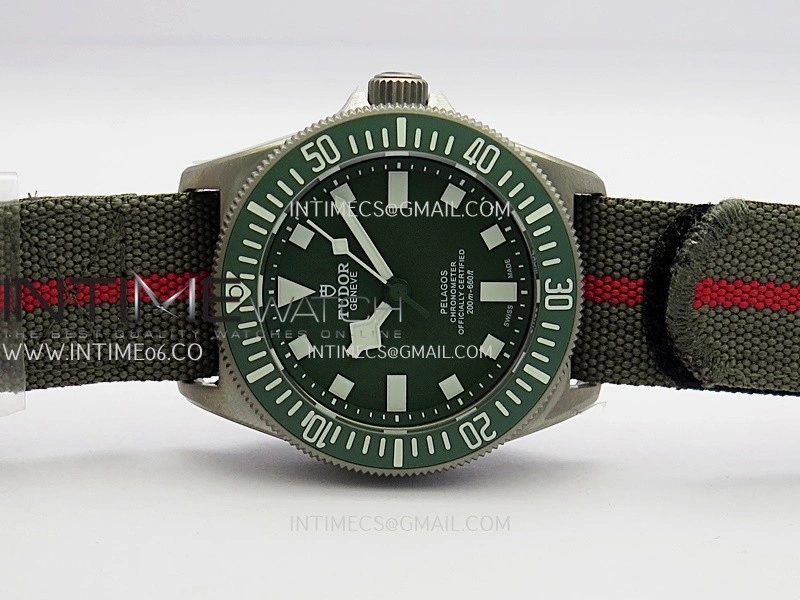 Pelagos FXD Green Ceramic Bezel Ti B12 1:1 V4 Best Edition Green Dial On Green Nylon Strap