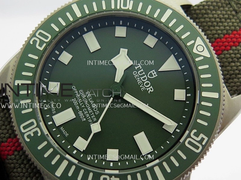 Pelagos FXD Green Ceramic Bezel Ti B12 1:1 V4 Best Edition Green Dial On Green Nylon Strap