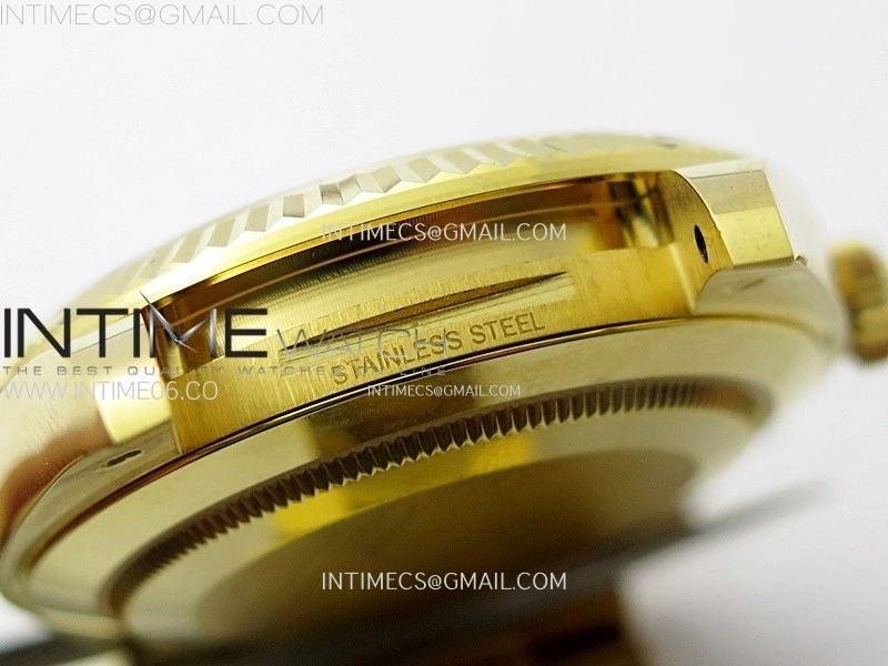 Day Date 228238 40mm 904L YG 1:1 AR+F Best Edition Black Dial Sticks Markers on YG President Bracelet SA3255