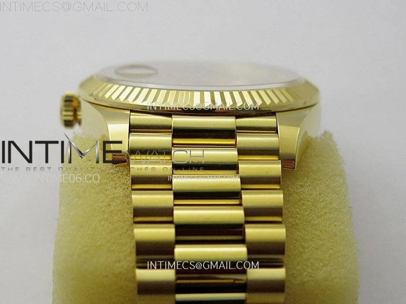 Day Date 228238 40mm 904L YG 1:1 AR+F Best Edition Black Dial Sticks Markers on YG President Bracelet SA3255