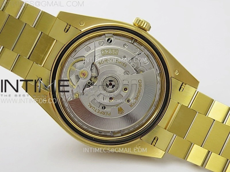 Day Date 228238 40mm 904L YG 1:1 AR+F Best Edition Black Dial Sticks Markers on YG President Bracelet SA3255
