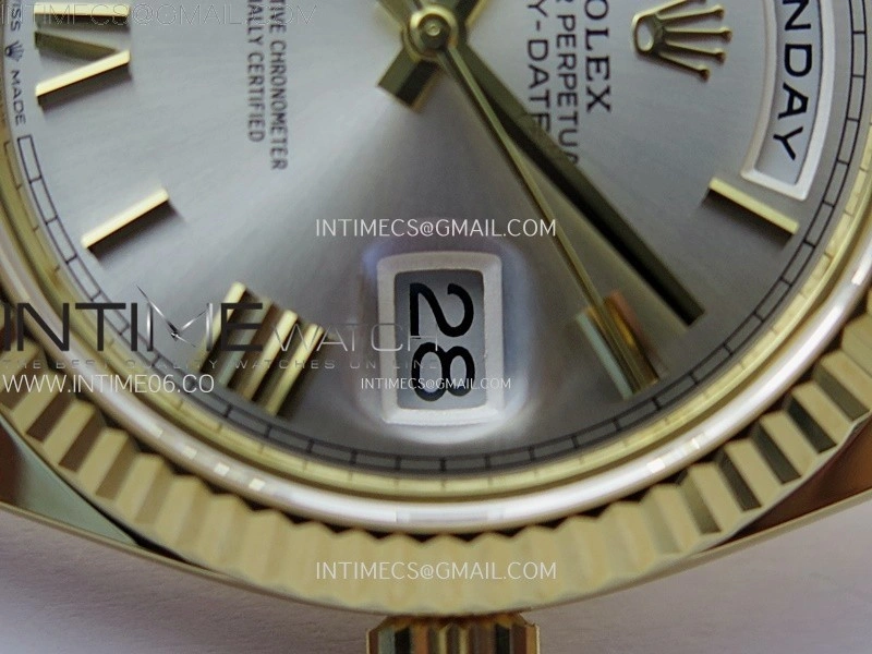 Day Date 228238 40mm 904L YG 1:1 AR+F Best Edition Silver Dial Roman Markers on YG President Bracelet SA3255