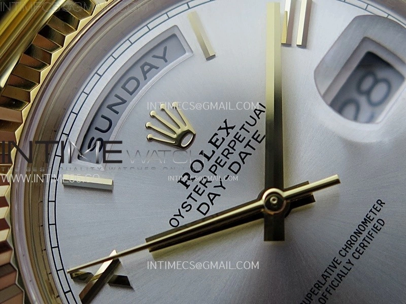 Day Date 228238 40mm 904L YG 1:1 AR+F Best Edition Silver Dial Roman Markers on YG President Bracelet SA3255