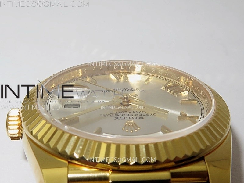 Day Date 228238 40mm 904L YG 1:1 AR+F Best Edition Silver Dial Roman Markers on YG President Bracelet SA3255