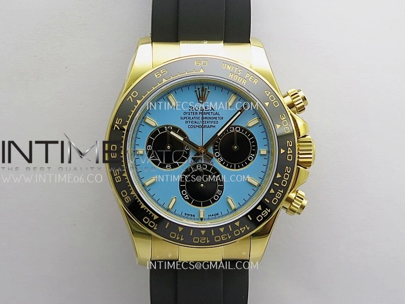 Daytona 126518 UFO Gain Weight YG 1:1 Best Edition Tiffany Turquoise Blue Dial On Oysterflex Rubber Strap UF4131