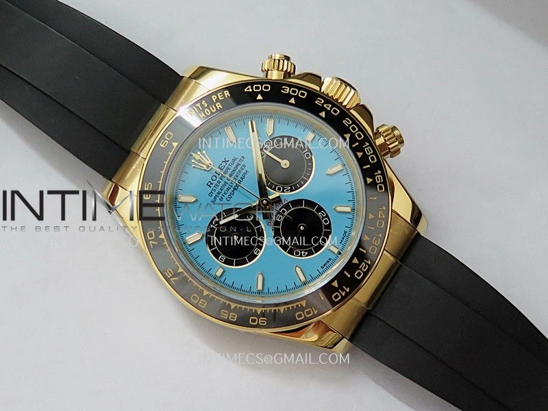 Daytona 126518 UFO Gain Weight YG 1:1 Best Edition Tiffany Turquoise Blue Dial On Oysterflex Rubber Strap UF4131