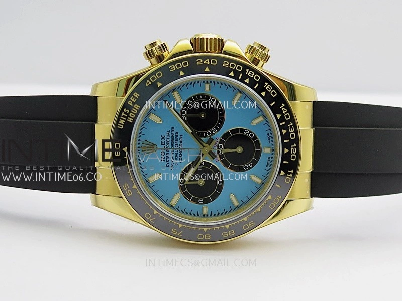 Daytona 126518 UFO Gain Weight YG 1:1 Best Edition Tiffany Turquoise Blue Dial On Oysterflex Rubber Strap UF4131