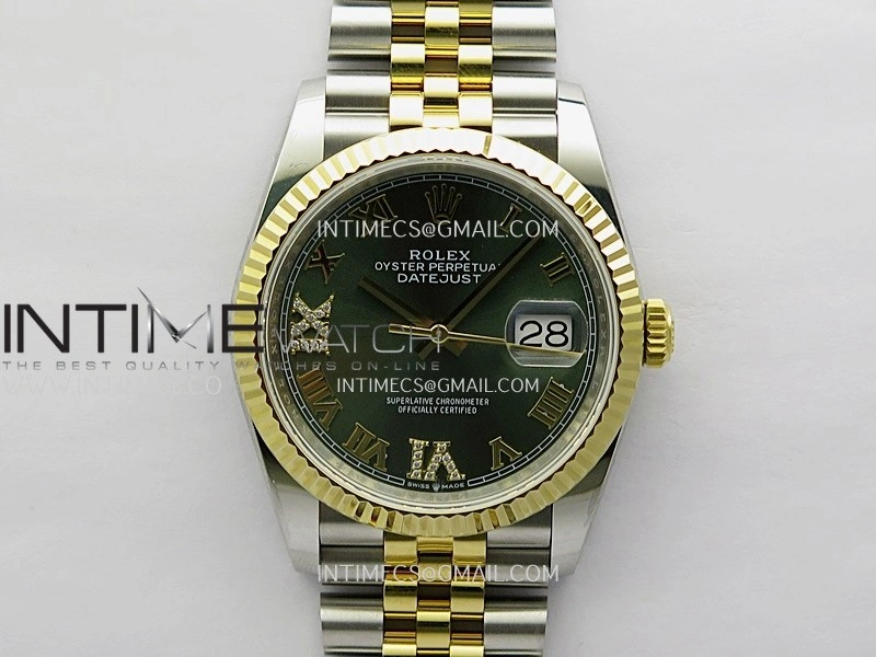 DateJust 126233 36mm 904L SS YG AR+F 1:1 Best Edition Gray Dial Roman Diamond Marker On Jubilee Bracelet DD3235