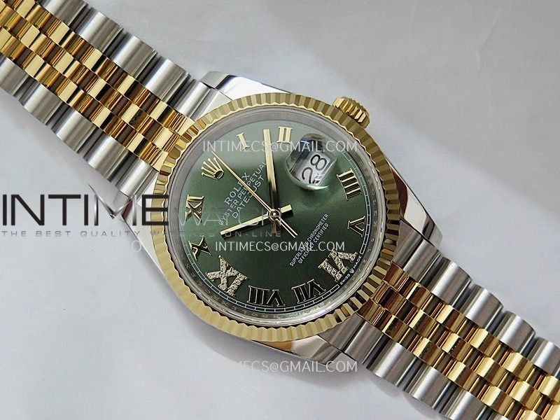DateJust 126233 36mm 904L SS YG AR+F 1:1 Best Edition Gray Dial Roman Diamond Marker On Jubilee Bracelet DD3235