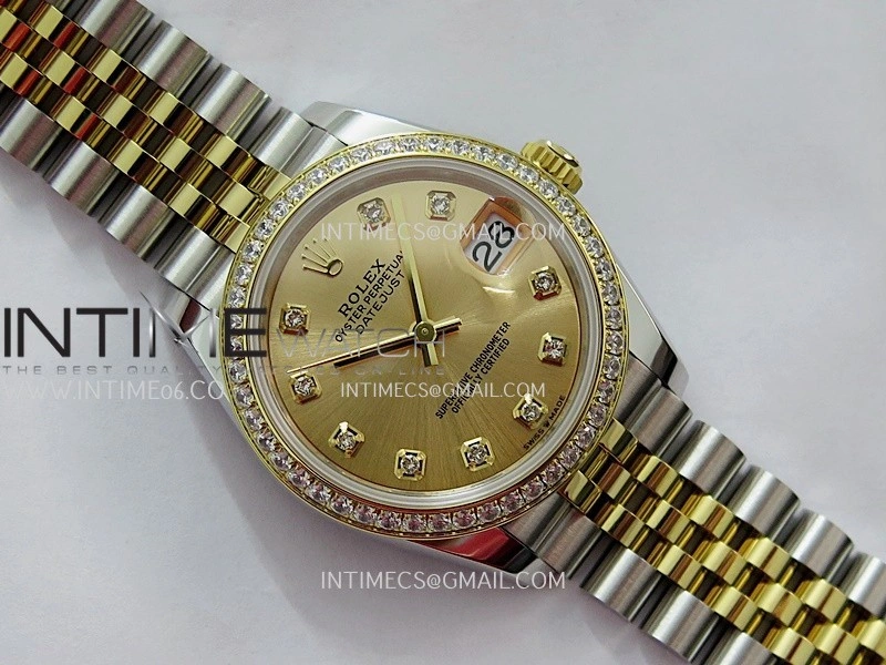 DateJust 31mm 904L SS YG AR+F Best Edition Gold Dial Diamond Marker On 904L SS YG Jubilee Bracelet A2236