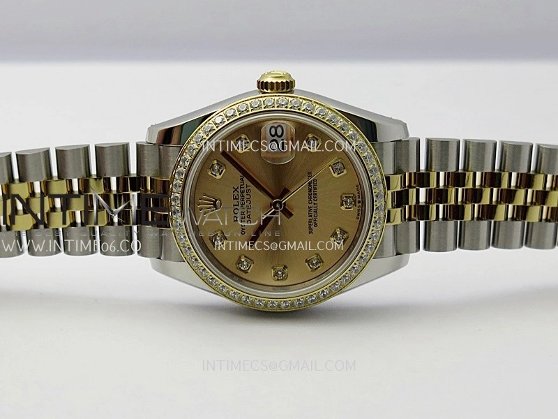 DateJust 31mm 904L SS YG AR+F Best Edition Gold Dial Diamond Marker On 904L SS YG Jubilee Bracelet A2236