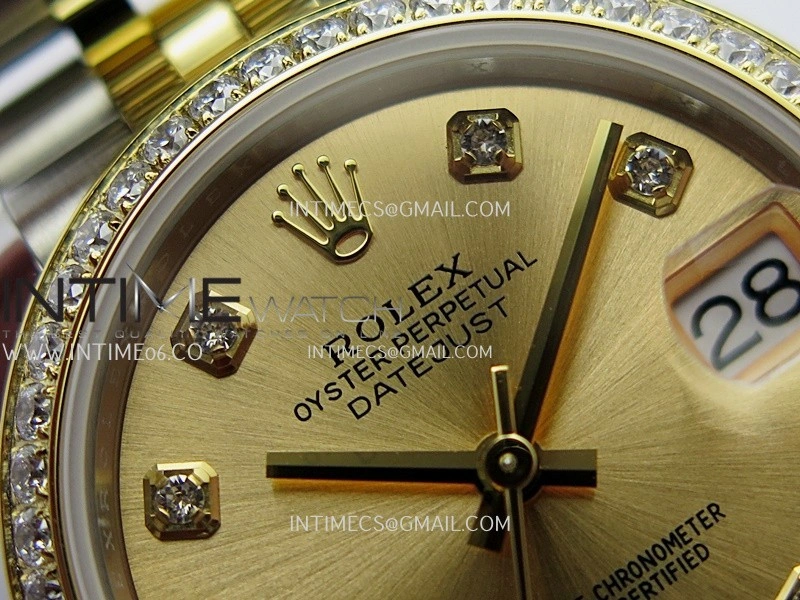 DateJust 31mm 904L SS YG AR+F Best Edition Gold Dial Diamond Marker On 904L SS YG Jubilee Bracelet A2236