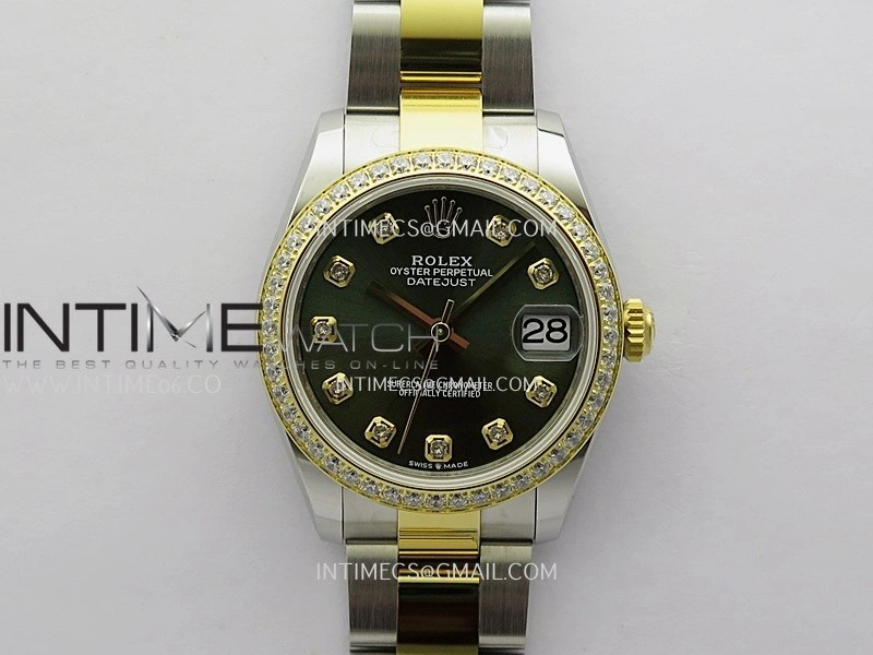 DateJust 31mm 904L SS YG AR+F Best Edition Green Dial Diamond Marker On 904L SS YG Oyster Bracelet A2236